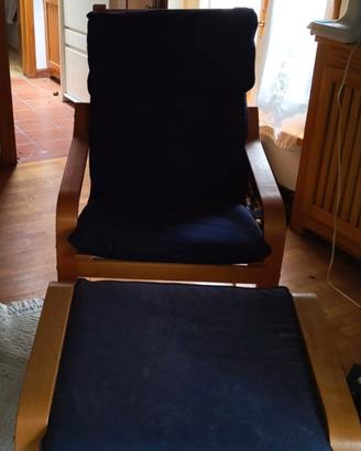 Poltrona con poggiapiedi 