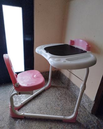 Tavolino Scrivania Bambini con Sedia e Lavagna Pag