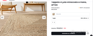 tappeto in canapa - lavato 200x300