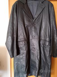 cappotto in pelle nera uomo 
