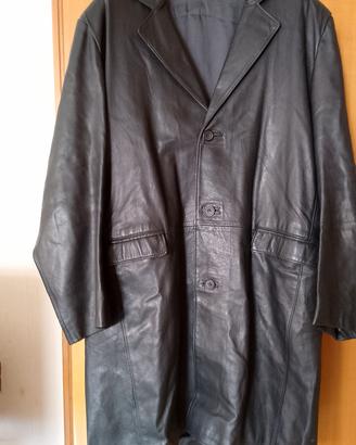 cappotto in pelle nera uomo 