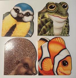 4 Libri Cartonati Sagomati Animali  (In Francese)