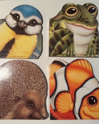 4 Libri Cartonati Sagomati Animali  (In Francese)