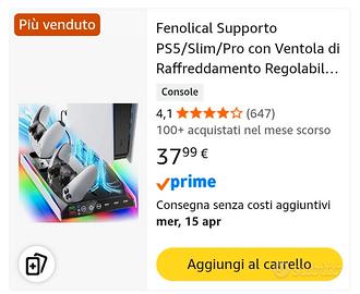 Supporto RGB con ventola per PS5 