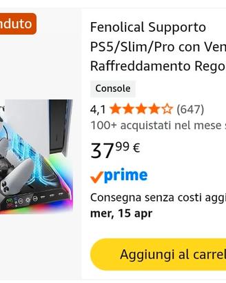 Supporto RGB con ventola per PS5 
