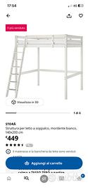 Letto soppalco bianco