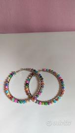 Orecchini cerchio con perline