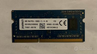 Modulo Ram notebook DDR3L 4GB Kingston SO-DIMM