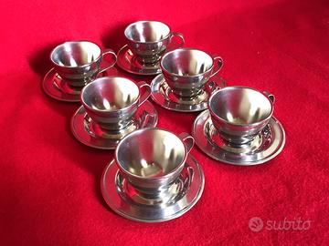 set di tazzine da caffe in acciaio anni 70