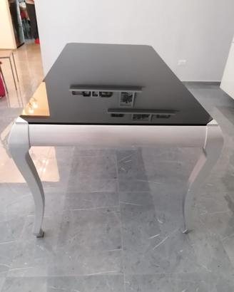 Tavolo con piano in cristallo nero