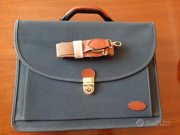 Borsa da lavoro uomo con tracolla nylon blu nuova