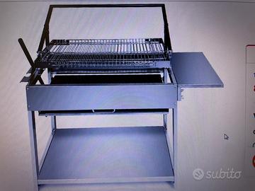 Barbecue inox con griglia girevole