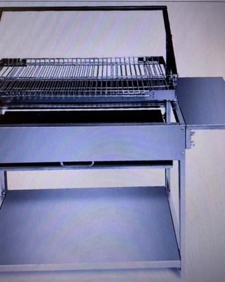 Barbecue inox con griglia girevole