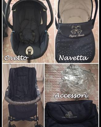 Trio Cam "Elegant Family" Blu Notte con swarovski