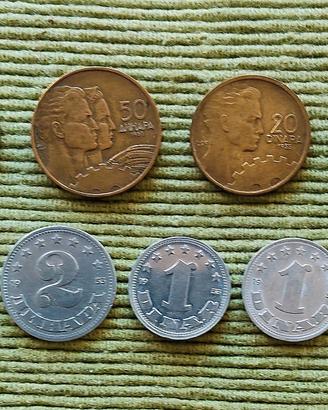 9 monete ex Jugoslavia. Vedi in descrizione
