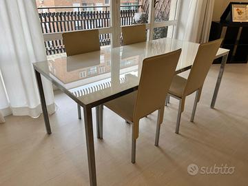 Tavolo da pranzo in vetro 6 posti