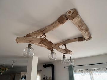 LAMPADARI ARTIGIANALI ESCLUSIVI IN LEGNO NATURALI