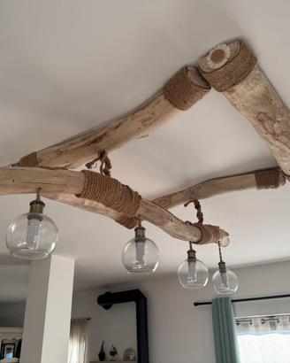 LAMPADARI ARTIGIANALI ESCLUSIVI IN LEGNO NATURALI