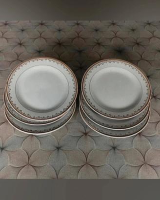 6 piatti fondi antichi ceramica Laveno Sci