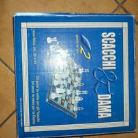 Gioco scacchi/ dama in vetro