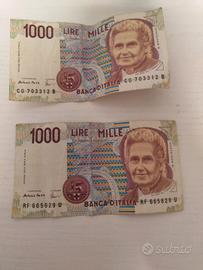 Urgentissimo vend..2 banconote da 1000 lire
