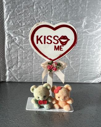 Decorazione Kiss me orsetti anni 80 vintage