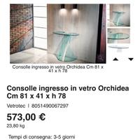 consolle in vetro