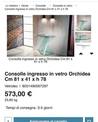 consolle in vetro