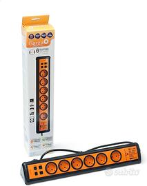 Multipresa 6 Schuko, 2 USB e filtri RJ11/RJ45