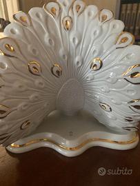 Pavone Capodimonte con cristalli swarovski