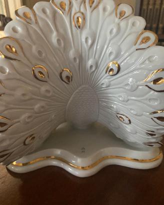 Pavone Capodimonte con cristalli swarovski