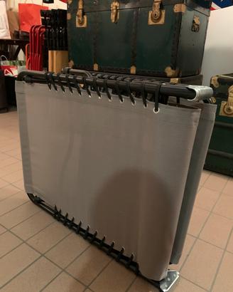 Lettino solare in stoffa e alluminio mai usato