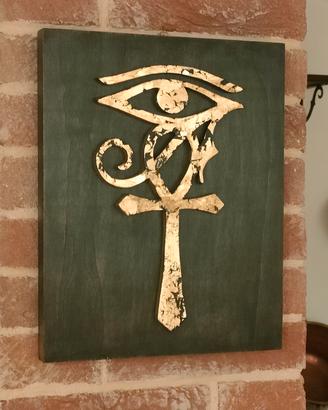 quadro occhio di Horus in foglia oro 