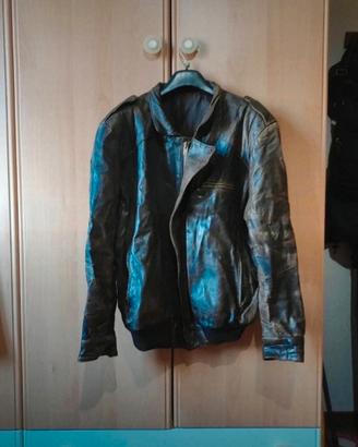 Giubbotto marrone in pelle vintage anni 80