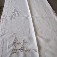 Lenzuolo di lino con pizzo in tombolo