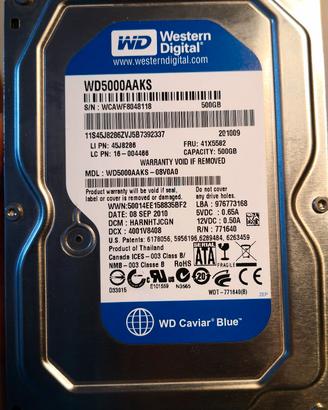 Hard disk HDD 500 MB