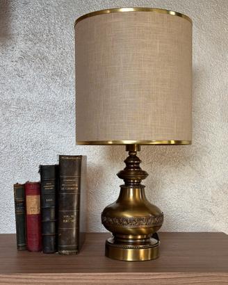 Lampada da Tavolo Vintage in Ottone Brunito