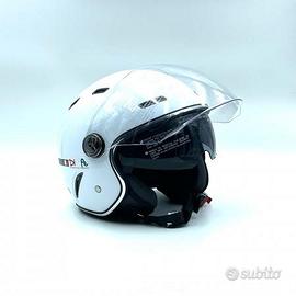 CASCO DIEFFE BIANCO LUCIDO CON DOPPIA VISIERA E PR