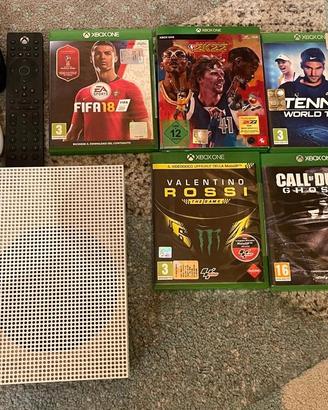 X BOX One S, doppio controller, telecomando e gioc
