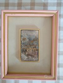 Quadro vintage su lastra d 'argento 800