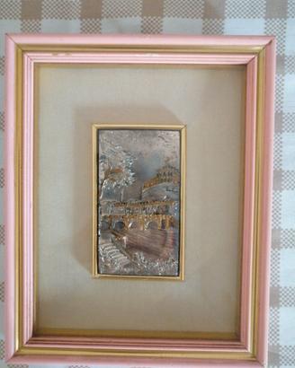 Quadro vintage su lastra d 'argento 800