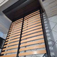 LETTO MATRIMONIALE WENGE' CON RETE A DOGHE