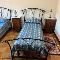 Letti singoli in ferro pieno battuto e ottone