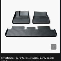 Tappetini 4 stagioni ORIGINALI TESLA per MODEL 3 H