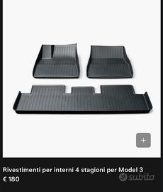 Tappetini 4 stagioni ORIGINALI TESLA per MODEL 3 H