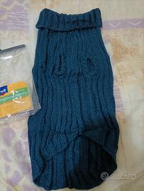 maglioncino dolcevita colore blu per cani 50 cm