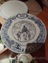 Piatto decorato a mano Sappada Olga Riva Piller