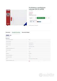 Incubatore da laboratorio a ventilazione naturale