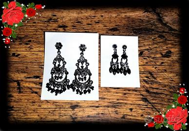 2 PAIA ORECCHINI PENDENTI *STILE ANTICATO*