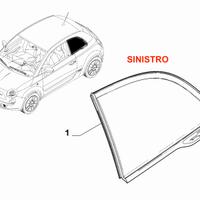 Cristallo posteriore sinsitro fiat 500 elettrica